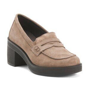 IGI&CO Made In Italy Suede Heeled Penny Loafers
